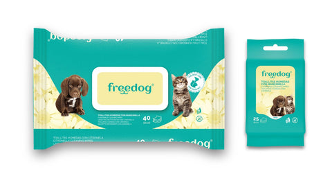 Servetele pisici Freedog Cleaning CHAMOMILLE 25pcs umede, 18x20 cm