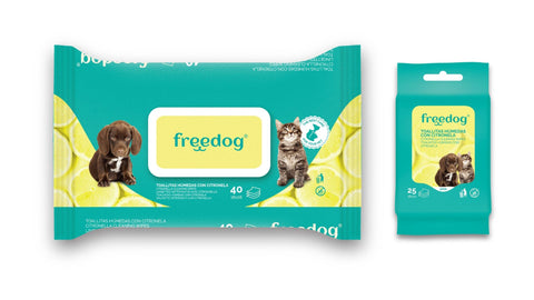 Servetele pisici Freedog Cleaning CITRONELLA Large, 28x18 cm
