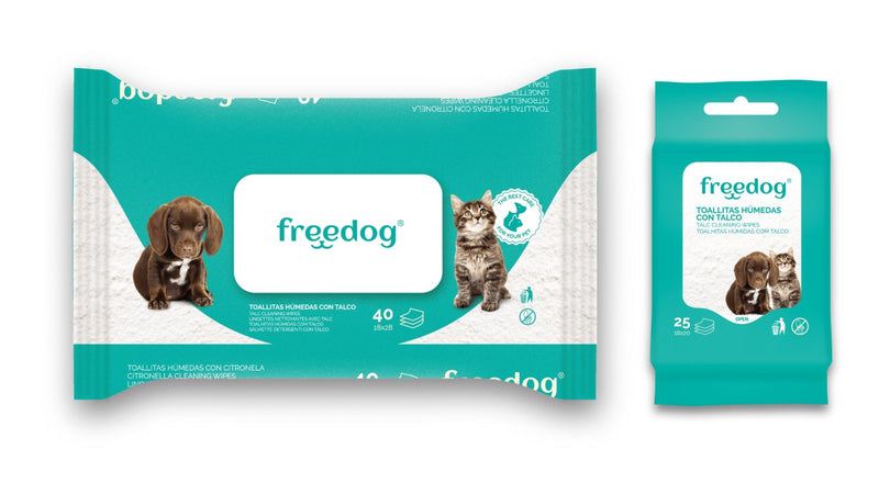 Freedog Cleaning Wipes Talc 25pcs 18 x 20cm - Servetele umede
