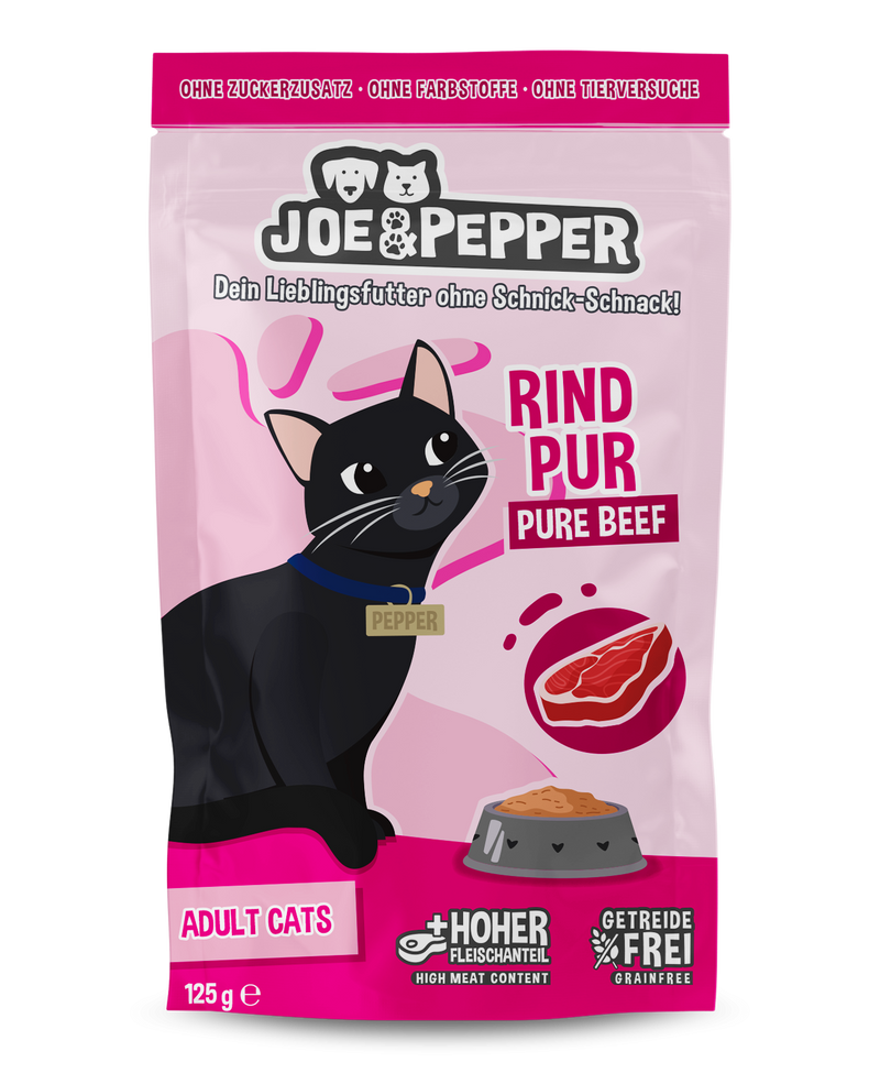 Joe and Pepper Pouch Cat Pure Beef 125g