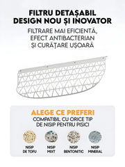 Litiera Automata Smart Cat Litter V5 Cu Spray Deodorizare, Wi-Fi, Senzori, Aplicatie Smart