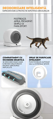 Litiera Automata Smart Cat Litter V5 Cu Spray Deodorizare, Wi-Fi, Senzori, Aplicatie Smart