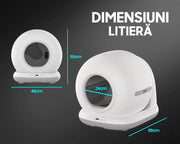Litiera Automata Smart Cat Litter V6 Cu Spray Deodorizare, Wi-Fi, Senzori, Aplicatie Smart