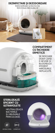 Litiera Automata Smart Cat Litter V7 Camera, Wi-Fi, Senzori, Camera Video, Aplicatie Smart