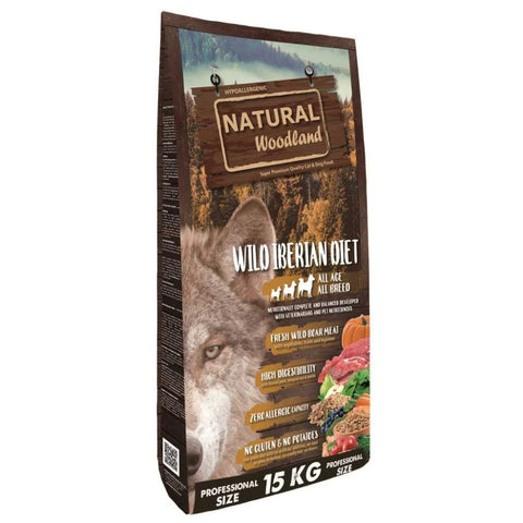 Hrana uscata caini Natural Woodland Wild Iberian Diet, 15 kg